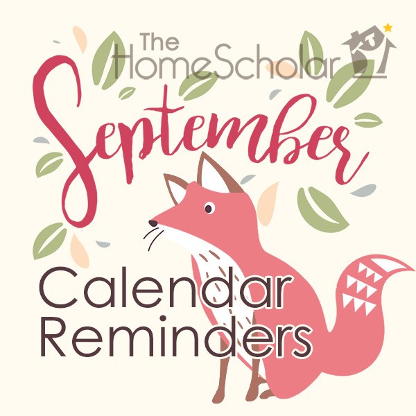 september homeschool calendar reminders title