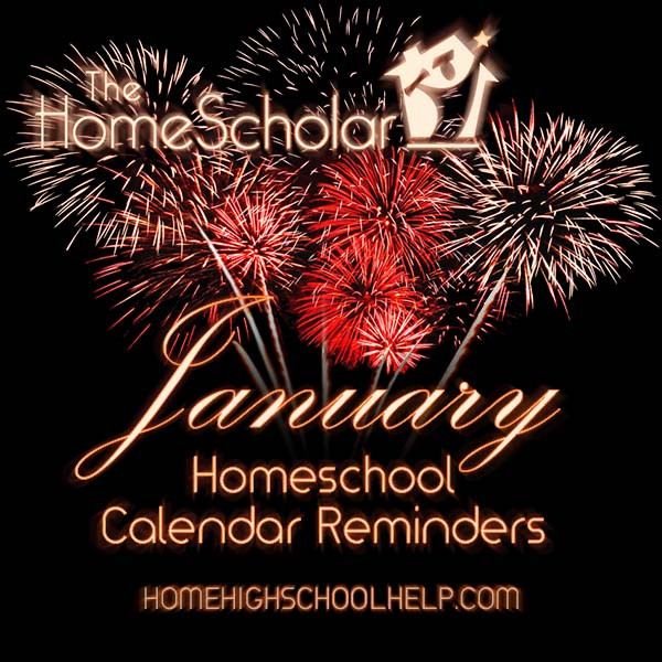 January homeschool calendar reminders title