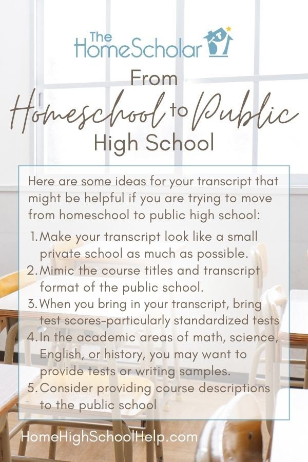 From Homeschool to Public High School